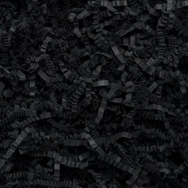 ROSYJUNE 1LB Crinkle Cut Paper Shred Filler, Black Shredded Paper for Gift Baskets Boxes Filling, Birthday Wedding Valentines Day Decoration