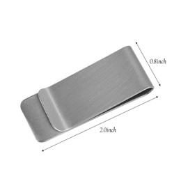 GZFCSL 2 Pack Money Clip, Stainless Steel Cash Clip, Cash and Credit Card Holder, Metal Wallet Clip, Wallet Clip for Men, Women (Silver, 2 Pack)