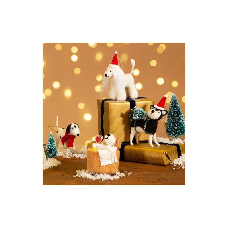 Huskie With Christmas Tree Decoration