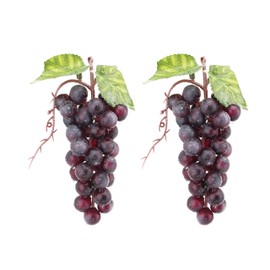 caiyjhao 2PCS Purple Simulation Grapes, Fake Fruit Grapes Artificial Grapes Decorate The Kitchen Fruit Home Kitchen Decoration Thanksgiving Christmas Decoration Fruit Basket Decoration (36 Grains)