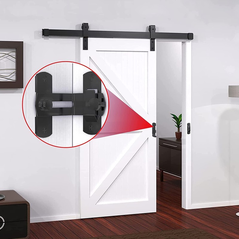 90 Degree Flip Barn Door Lock Pocket Bi-Fold Bathroom Lock