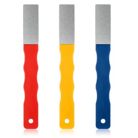 3pcs Diamond File Set Mini Diamond Hone Kit 3Grits #220,400,600 Flat Hand File Knife Set for Outdoor Color File Knife Sharpener