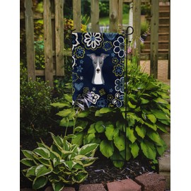Caroline's Treasures BB5087GF Blue Flowers Italian Greyhound Flag Garden Size, Small, Multicolor