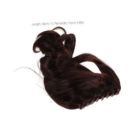 IWOWHERO Dark Brown Curly Claw Clip Ponytail Hair Extension for Women Synthetic Hairpiece Easy to Attach Comfortable Wear Natural Look and Seamless Blend