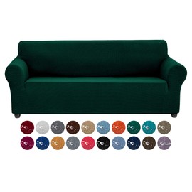 Joccun Christmas Stretch Couch Cover Slipcovers, 1-Piece Sofa Covers for 3 Cushion Couch Spandex Jacquard Washable Furniture Protector Cover for Living Room,Kids,Pets(Sofa,Hunter)