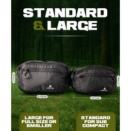 Lone Trail Black Subcompact Concealed Carry Fanny Pack for Men | Adjustable ccw fanny pack for Men for Hiking and Travel, Quick Access to Back Pockets - Tactical Waist Packs w/Fully Adjustable Strap