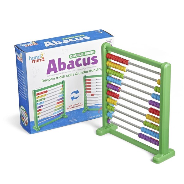 Learning Resources Double-Sided Abacus, Colour-Changing Plastic Abacus for Kids maths with Counting Beads for Children, Rekenrek, Counting Toy, (Set of 1), Ages 3+