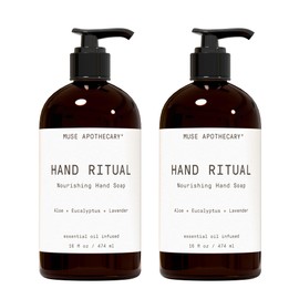 Muse Apothecary Hand Ritual - Aromatic and Nourishing Hand Soap, Infused with Natural Aromatherapy Essential Oils - USDA Certified Biobased - 16 oz, Aloe + Eucalyptus + Lavender, 2 Pack