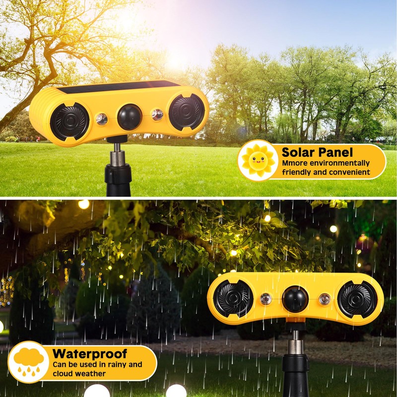 Qualirey Solar Outdoor Motion Sensor Alarm 2 x 129db Loud