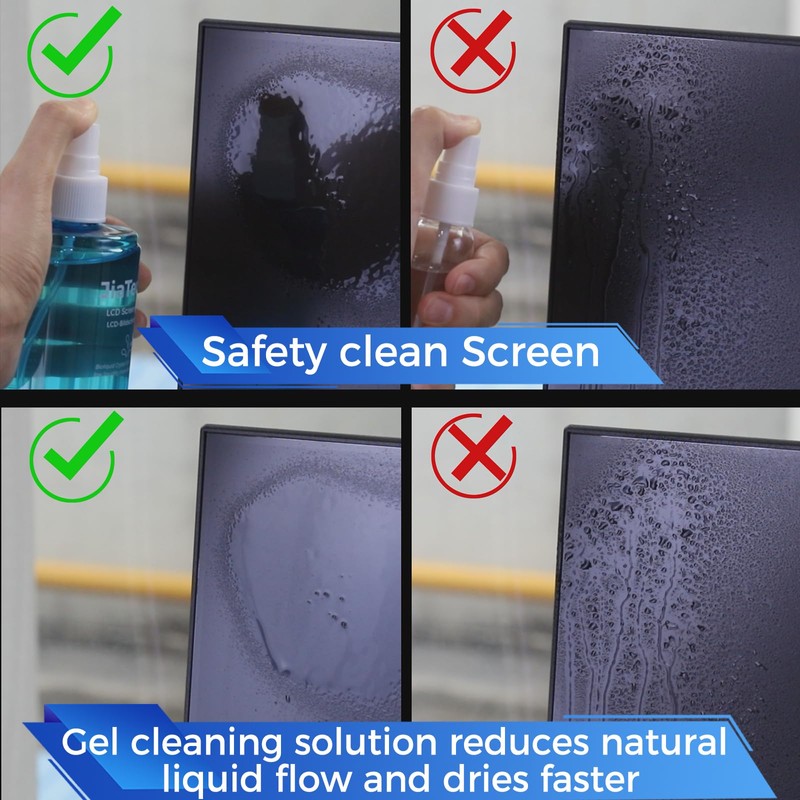 TV Screen Cleaner, Non-Drip Touchscreen Spray with Wiper for CD