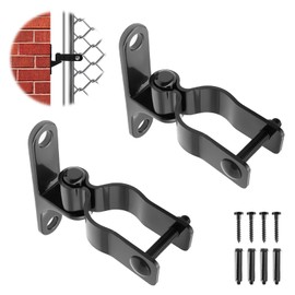 2 Pack Wall Mount Gate Hinges, 1-3/8 Inch 304 Stainless Steel Heavy Duty Fence Gate Hinge for Chain Link Fence & Post Mount, Replacement Pipe Gate Hinges (Includes Screws)
