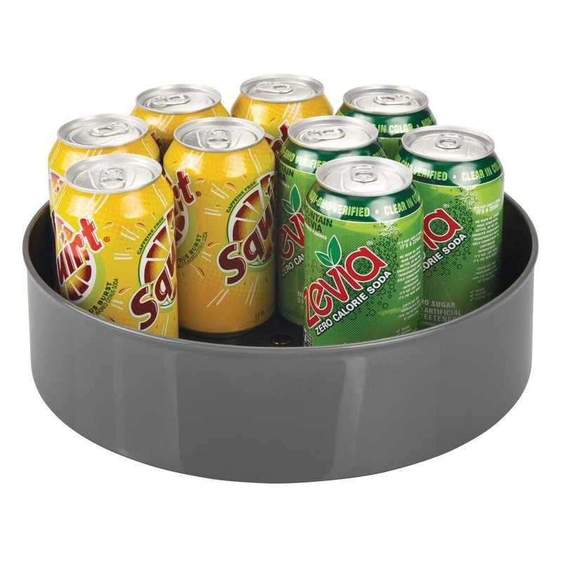 mDesign Lazy Susan Kitchen Rack - Practical Spice Rack For