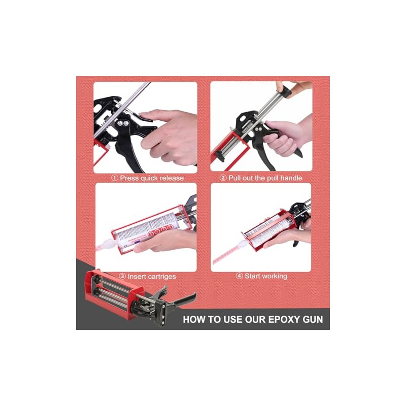 Epoxy Gun Dual Component 200ml – Manual 1:1 & 2:1