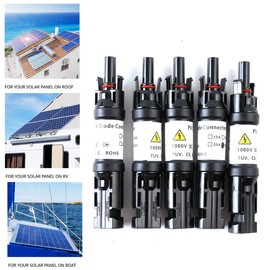 Cozyel 5 x Solar PV Solar Diode Plug Solar Diode Plug Built-in Diode, 10A/15A/20A DC1000V Male/Female Waterproof Photovoltaic Connectors Solar Panel Cable Connectors Plug (30A)