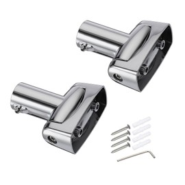 Kokone Shower Curtain Rod Bracket Set of 2 Adjustable 180° Rotation Bracket for Curved Shower Curtains Rod Sturdy Zinc Alloy Wall Mounted Shower Curtain Rod Holder for Bathroom,Wardrobe,Kitchen,Silver