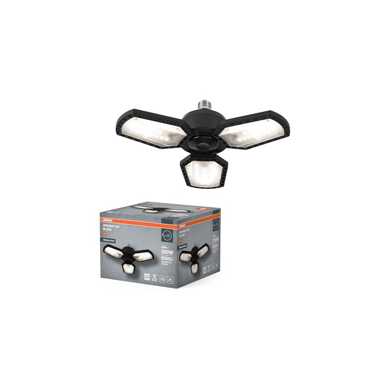 OSRAM Highbay Blade Black Aluminium Ceiling Light with Adjustable Blades