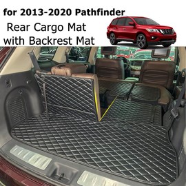 7DEEKEI Cargo Mat Compatible with 2013-2020 Nissan Pathfinder Trunk Mat & 2ND+3RD Row Rear Backrest Cargo Liners (The 3RD Row Seat NOT Have The Power Return Function) ﻿