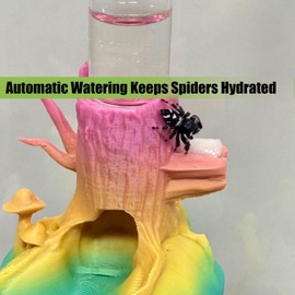 Jumping Spider Water Dispenser, Jumping Spider Hideout,Magnetic Hanging Water Feeder and Hidden Cave,Fence Accessories for Small Animals Such as Jumping Spiders, arboreal Animals, etc. (Color)