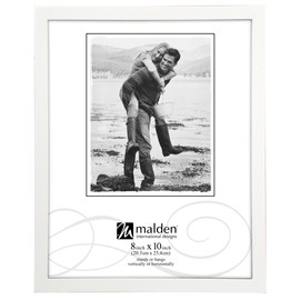 Malden International Designs White Concept Wood Picture Frame, 8x10, White