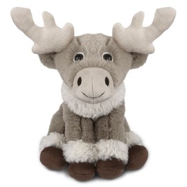 DolliBu Plush Reindeer Stuffed Animal - Soft Huggable Squat Reindeer, Adorable Playtime Deer Plush Toy, Cute Wild Life Cuddle Gifts for Kids and Adults - 8.5 Inch