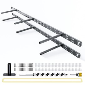 2pcs Floating Shelf Bracket Heavy Duty,Decorative Floating Shelf Hardware Hidden Black Metal Fireplace Mantel Brackets (34"X6"X1.0" with Tools)