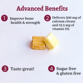 Bariatric Advantage Bariatric Advantage Calcium Citrate Chewy Bites 500 mg - for Bariatric Surgery Patients - Vitamin D3 - Sugar-Free Chewable Calcium Supplement - Bariatric Chews - Pineapple Mango - 90 Count