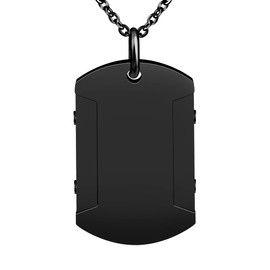 Feilok Men's Stainless Steel Necklace with Pendant Military Army Dog Tag Pendant for Men, Stainless Steel