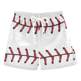 Baseball Red Lace Boys Swim Trunks for 2-14 Years Swim Beach Shorts Baby Kids Swimwear Board Shorts Bathing Suit Beach Essentials