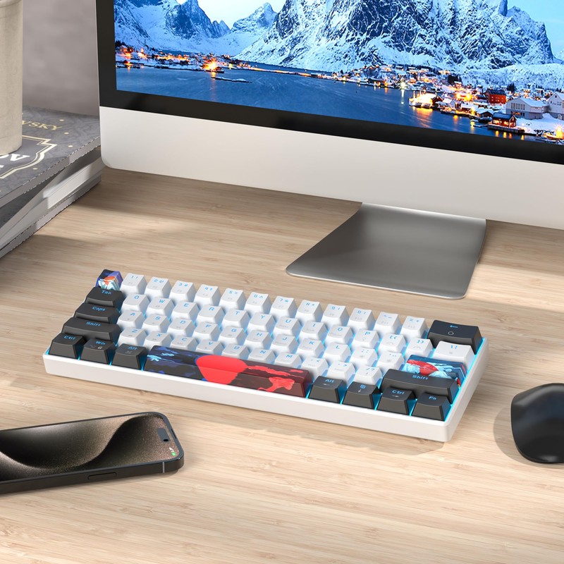 Ussixchare 60 Percent Gaming Keyboard 61 Keys Mechanical Keyboard Ultra
