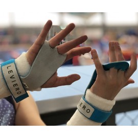 LEVIERO Palmies Gymnastics Grips, Grips for Gymnastics, Multipurpose Soft Leather Grips with Adjustable Finger Holes, Weightlifting, Kettlebell, Cross Training Workouts for All Ages - (Pink, Medium)