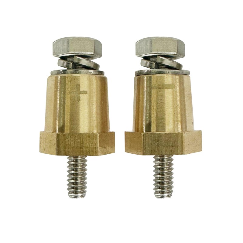 Ampper M6 Thread Brass Battery Terminal Charging Posts, Battery Post