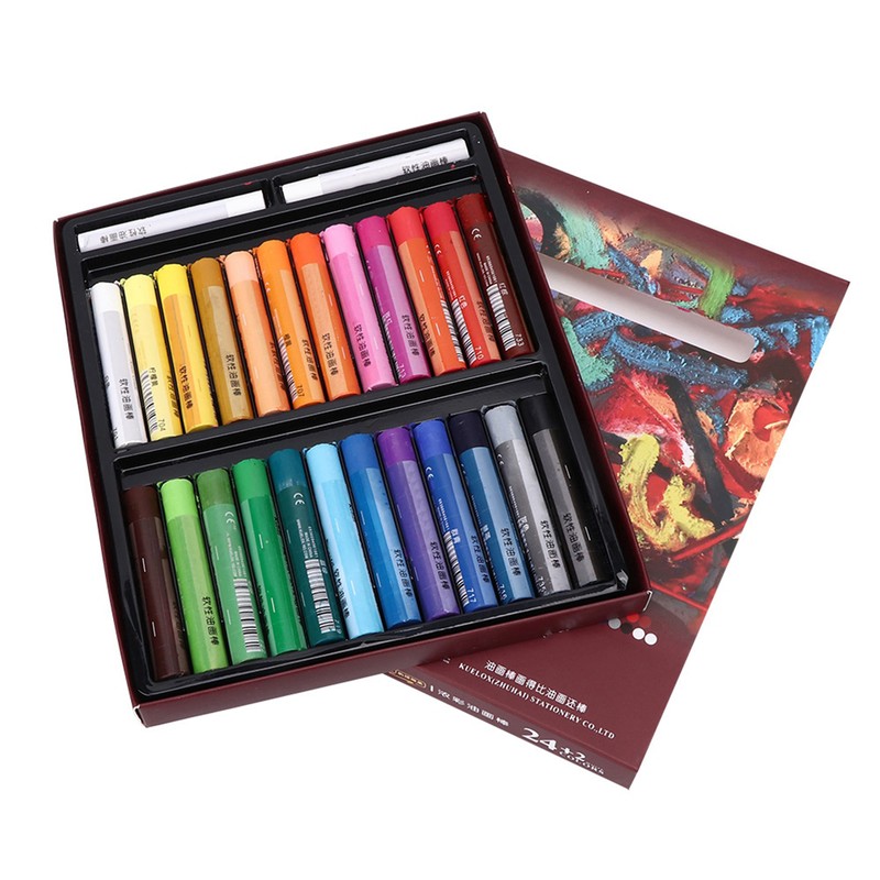 24+2 Oil Painting Stick Set Soft Oil Pastel Crayon Children