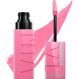 Maybelline Super Stay Vinyl Ink, Labial Líquido de Larga Duración, Efecto Vinilo y Acabado Brillante Instantáneo, Color Intenso por Hasta 16 Horas, Tono Upbeat