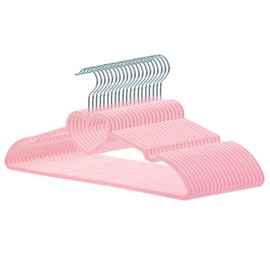 JIUXCF Velvet Hangers 20 Pack, 16" Non Slip Adult Hangers, Slim Clothes Hanger with 360 Degree Swivel Hook - Durable & Cute for Coats, Shirts, Dress (Pink)