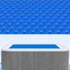 Kestnsee Solar Hot Tub Spa Bubble Covers Blanket 5.4 x 5.4 FT for Square Inflatable Hot Tub Spa Pool Thermal Insulation Floating Bubble Wrap Covers (165 x 165cm)