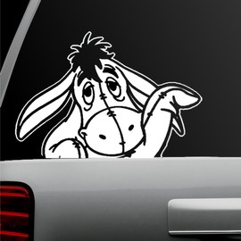 Auto Sticker - Auto Decal - Eeyore Waiving - White - Window Sticker for Car, ...