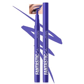 Blue Matte Liquid Eyeliner Pencil, Colorful High Pigmented Waterline Eye liner Waterproof Pen, Bright Colored Smudgeproof Long Lasting Eyeliner Pen Christmas Party Festival Makeup Gift for Women-08