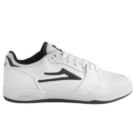 Lakai Men’s Telford Low Skateboarding Shoe - White/Black Leather, 9.5 US