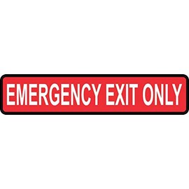 StickerTalk Emergency Exit Only Vinyl Sticker, 10 inches by 2 inches