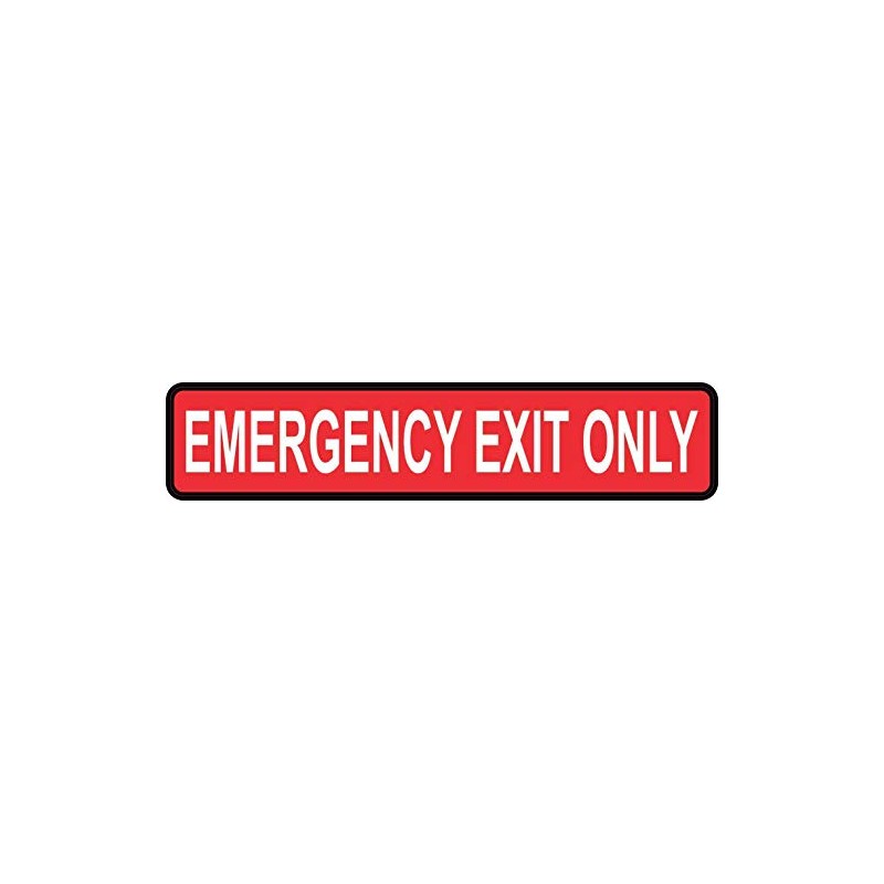 StickerTalk Emergency Exit Only Vinyl Sticker, 10 inches by 2