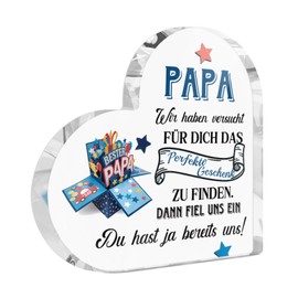 Putuo Decor Father's Day Acrylic Heart Decoration - Funny Table Decoration with Saying Gift for Dad