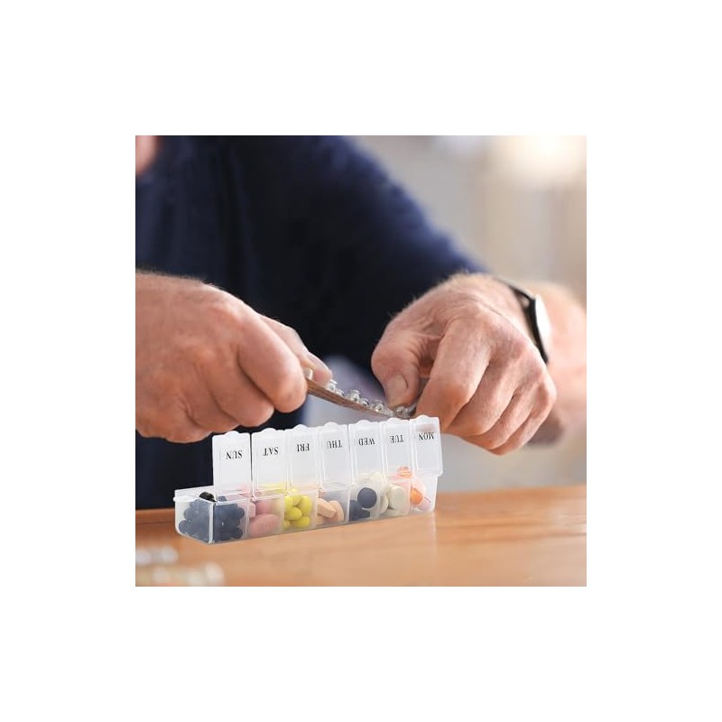 7 Day Pill Box Organiser Once a Day,Weekly Pill Dispenser