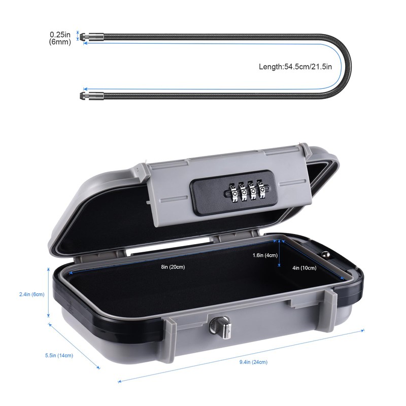 Hurinan Portable Safe with Code, Waterproof Anti-Theft, Travel Safe Combination