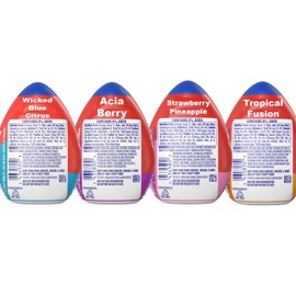 Mio Energy Water Enhancer Variety Pack, 1.62 fl oz, 4 Flavors (Wicked Blue Citrus, Acai Berry, Strawberry Pineapple, Tropical Fusion) with Caffeine and B-Vitamins, Zero Sugar