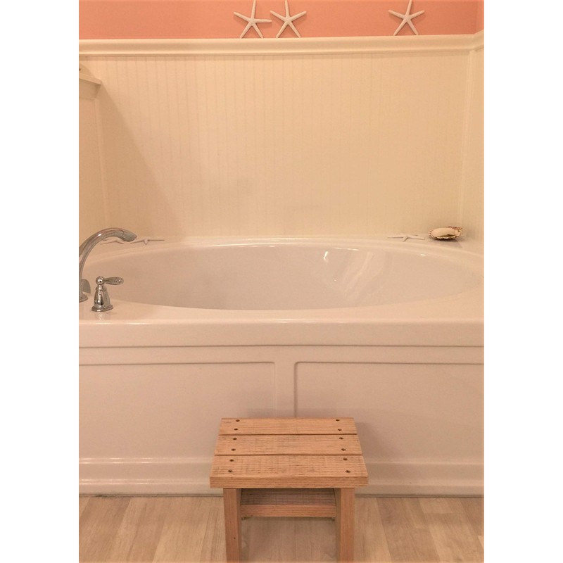 Classic Amish Reclaimed Wood Stool. Natural, Rustic, Solid. Versatile Home