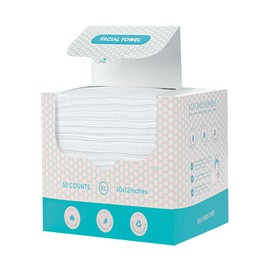 KMAKII KMAKII Disposable Face Towelette Facial Cleansing Washcloth Dry Facial Tissue Face Cleaning Towels Dry Wipes for Cleaning and Skincare (1 Box of 50 Sheets)