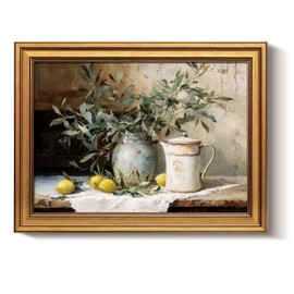 Bzstyleart Vintage Wall Art Decor for Living Room,Gold Framed Canvas Wall Art Home Decor Aesthetic,Afternoon Still Life Artwork Prints,Canvas Picture Print Artwork