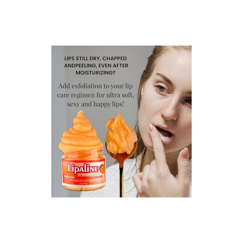Lipalene HoneyLuxe Exfoliante para labios y cutículas 100% natural (2