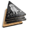 4 x Triangle Coasters - BW - Naughty Labrador Puppy Dog Cork Backed MDF Glossy Tea Coffee Accessory #36520