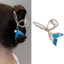 HAPVITAL Hair Clip, Hair Clip, Large, Firmly Rolled, Large Body, Clip, Hair Clip, Hair Accessory, Popular, Korean Style, Cute, Simple, Stylish, Office, Women's Gift (Pearl Mermaid)